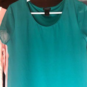 Teal Size M Ann Taylor Sheer Double-Layer Blouse
